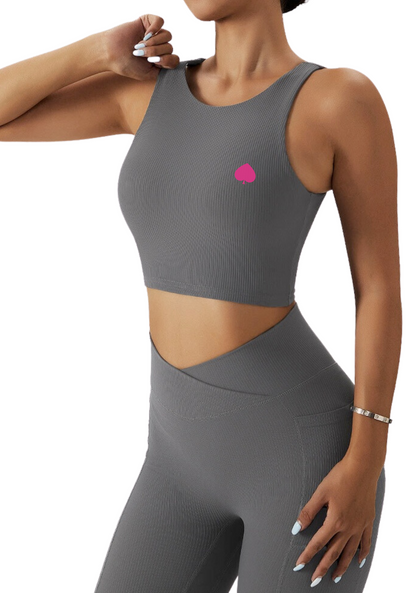 Iykyk Ribbed Active Open Back Top